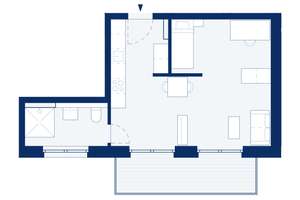 B14: 1-Zimmer-Apartment mit Tageslichtbad im 1. OG mit großem Balkon – Hausdorffstraße 348, 53129 Dottendorf, Bonn – Vorschaubild 3