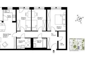 Großzügige 4-Zimmer-Wohnung für Ihr Familienleben – 79115 Haslach-Gartenstadt, Freiburg im Breisgau – Vorschaubild 7
