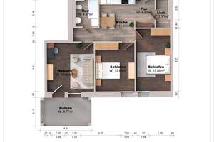 Platz zum wohlfühlen und ein Balkon mit Ausblick – Sarajevo-Ufer 25, 39106 Alte Neustadt, Magdeburg – Vorschaubild 14