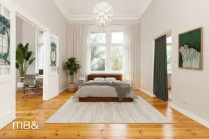 Helle Drei-Zimmer-Altbauwohnung im Hinterhaus mit Stuck und unverbaubarem Blick in den Park – Hasenheide 61, 10967 Neukölln (Ortsteil), Berlin – Vorschaubild 2