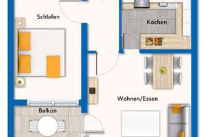 Helle 2-Zi.-Whg. mit Aufzug, Balkon und Einzelgarage in Köngen – Die vollständige Adresse der Immobilie erhältst du vom Anbieter., 73257 Köngen – Vorschaubild 7