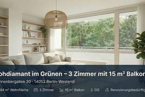 Ihr Projekt im Grünen: 84 m², 3 Zimmer & großer Balkon in Berlin-Westend