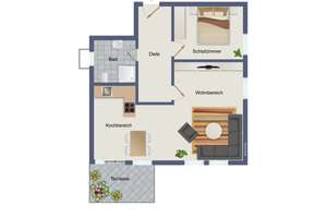Frisch sanierte 2-Zimmer-Wohnung mit Terrasse und Garage – 36039 Fulda – Vorschaubild 14