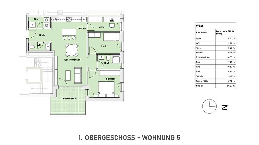 Immobilie in Elz - WHG. 05: Provisionsfrei KfW 40 Neubau Elz – 3 Zimmer ca. 91 m² Balkon m² Balkon - Bild 0