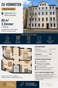 3-Zimmer-Wohnung in Luckenwalde im energieeffizient sanierten Altbau
