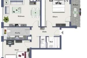 Geräumige 3,5 Zimmer Wohnung im Zentrum von Krefeld zu vermieten – Südwall 10, 47798 Stadtmitte, Krefeld – Vorschaubild 2
