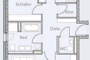 Tilly10, Grundriss Variante 12 - Wohnung mit 2 Balkonen – Tillystraße 10, 93053 Kasernenviertel, Regensburg – Vorschaubild 10