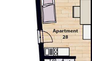 Nur für Studenten/Vollzeitschüler | Stilvolle 1-Zimmer-Wohnung mit Einbauküche – Gabelsbergerstraße 56, 86199 Göggingen-Nordwest, Augsburg – Vorschaubild 11