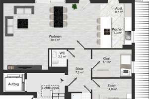 Barrierefreies Penthouse mit XL-Dachterrasse und Aufzug // Unverbaubarer Ruhrblick – Die vollständige Adresse der Immobilie erhältst du vom Anbieter., 45219 Kettwig, Essen – Vorschaubild 19