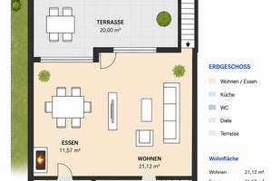 Familienfreundliches Reihenmittelhaus mit Garten, Loggia, Kamin & Garage in ruhiger Sackgassenlage  – Am Gerichtshaus 50, 45257 Kupferdreh, Essen – Vorschaubild 4