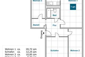 4-Zimmerwohnung in oberster Etage mit Aufzug und Balkon freut sich auf nette Mieter! – Elsterwerdaer Str. 6, 1239 Prohlis-Süd, Dresden – Vorschaubild 2