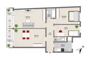 Freie 4-Zimmer-Wohnung mit zwei Loggien – Die vollständige Adresse der Immobilie erhältst du vom Anbieter., 81673 Josephsburg, München – Vorschaubild 12