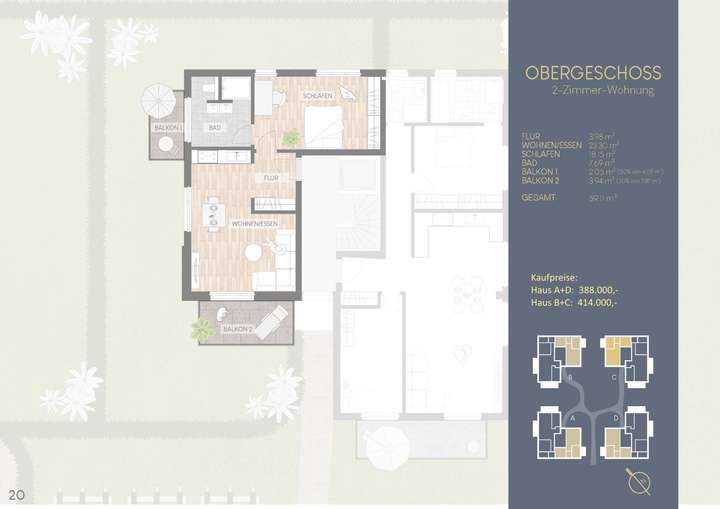 Grundriss-Beispiel OG 2-ZI 59