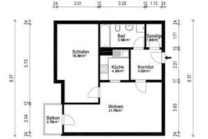 Helle 2-Zimmer-Wohnung mit Balkon und Einbauküche in Nürnberg-Schniegling – Brettergartenstraße 94, 90427 Schniegling, Nürnberg – Vorschaubild 3