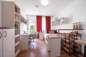 Vollmöbliertes 1-Zimmer-Apartment mit Südterrasse – Die vollständige Adresse der Immobilie erhältst du vom Anbieter., 80807 Milbertshofen, München – Vorschaubild 1
