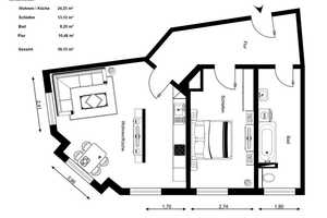 Helle 2-Zimmer-Wohnung mit hochwertiger Ausstattung, EBK inkl., in ruhiger Lage  – Leipzig – Vorschaubild 9