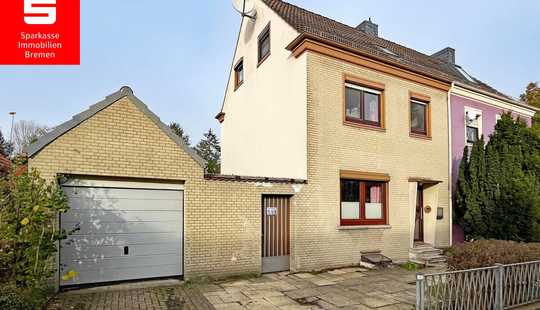 Bild von Bremen/Oslebshausen: Familienfreundliche Doppelhaushälfte auf einem großen Grundstück und Garage.