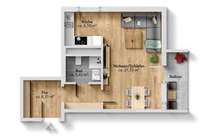 Großzügige 1-Raum-Wohnung mit modernem Badezimmer – Dr.-Salvador-Allende-Straße 96, 9119 Kappel, Chemnitz – Vorschaubild 12