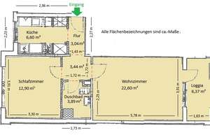 Anfragen nur per E-Mail. 2-Zimmer-Wohnung mit Loggia und Einbauküche – Zollinlandstraße 35, 27576 Lehe, Bremerhaven – Vorschaubild 15