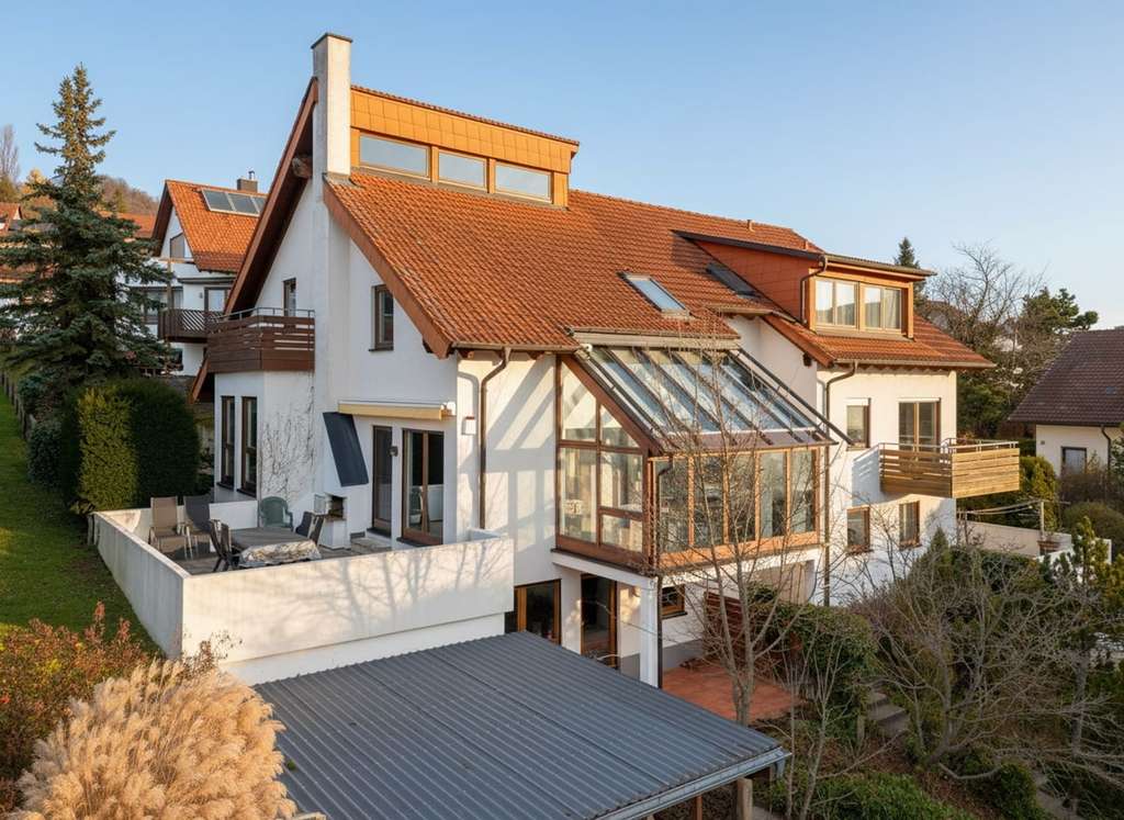 Immobilie in Eningen unter Achalm - Maisonettewohnung mit außergewöhnlichem Raumgefühl & sep. 2-Zi-Wohnung in einem Haus! - Bild 1