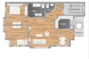 Kapitalanlage in Bestlage – 3-Zimmer-Wohnung  in der Wiehre! – 79100 Unterwiehre-Nord, Freiburg im Breisgau – Vorschaubild 2