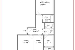 Wohnen mit Licht und Raum: 3 Zimmer-Wohnung mit zwei Loggien in Neuhausen – Die vollständige Adresse der Immobilie erhältst du vom Anbieter., 80637 Dom Pedro, München – Vorschaubild 8