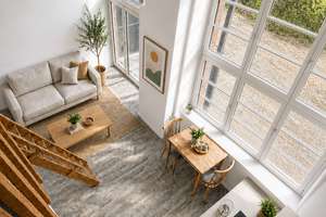 Wohnen mit Charakter. Singlewohnung mit Loftgefühl. Balkon mit Blick ins Grüne