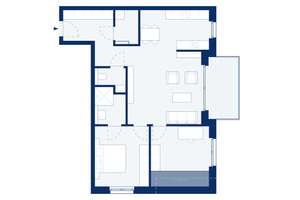 D08: Großzügige 3-Zimmerwohnung - Bad ensuite - Balkon zur Gartenseite – Villenstraße 4, 53129 Dottendorf, Bonn – Vorschaubild 3