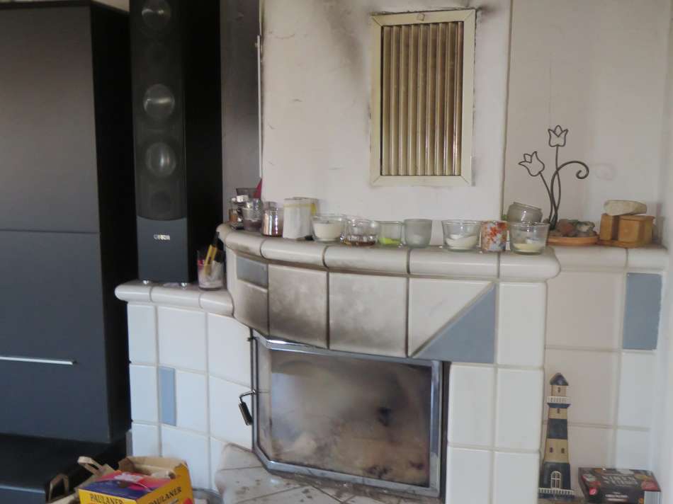 Holzofen im Wohnzimmer