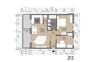 Attraktive 3 Zimmer-Wohnung im DG mit Dachterrasse und Aufzug – 63075 Bürgel, Offenbach am Main – Vorschaubild 3