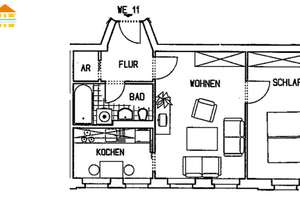 *Tolle Pärchenwohnung mit Einbauküche* – Zeißstraße 14, 9131 Hilbersdorf, Chemnitz – Vorschaubild 3