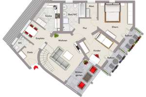 Stilvolle 5,5 Zimmer-Zimmer-Maisonettewohnung mit Klimaanlage & Einzelgarage in begehrter  Lage  – Die vollständige Adresse der Immobilie erhältst du vom Anbieter., 70435 Zuffenhausen-Am Stadtpark, Stuttgart – Vorschaubild 13