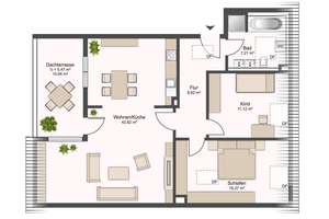 Attraktive 3-Zimmer-Wohnung mit sonniger Dachterrasse in Ebersberg – Die vollständige Adresse der Immobilie erhältst du vom Anbieter., 85560 Ebersberg – Vorschaubild 15