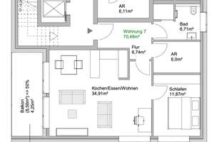 Top-Angebot: Stilvolle 2-Zimmer-Neubauwohnung mit zukunftsweisender Energieeffizienz! – Die vollständige Adresse der Immobilie erhältst du vom Anbieter., 49086 Voxtrup, Osnabrück – Vorschaubild 7