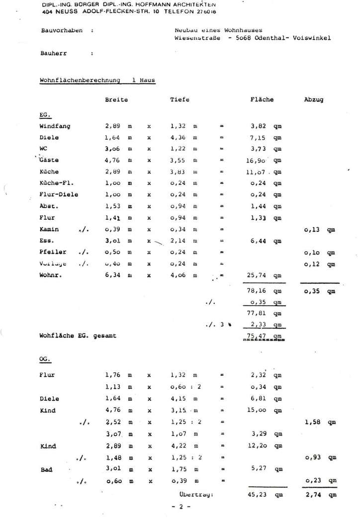 Wohnflächenberechnung S1
