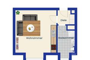 Vermietete 1-Zimmer-Eigentumswohnung mit Tiefgaragen-Stellplatz in Fürth-Stadtmitte – Die vollständige Adresse der Immobilie erhältst du vom Anbieter., 90762 Altstadt, Innenstadt, Fürth – Vorschaubild 7