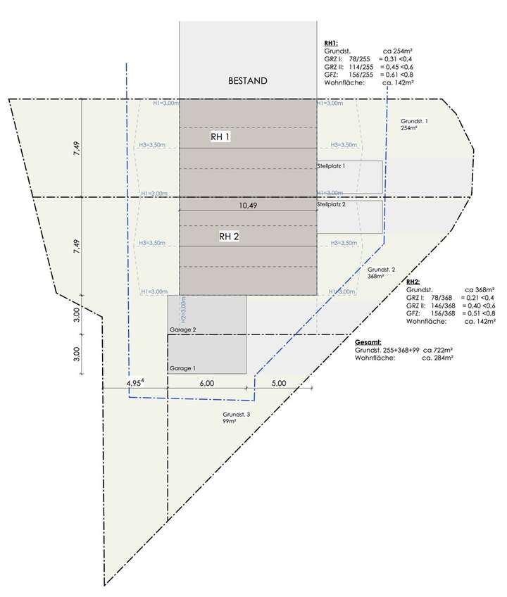 Entwurf Reihenhäuser