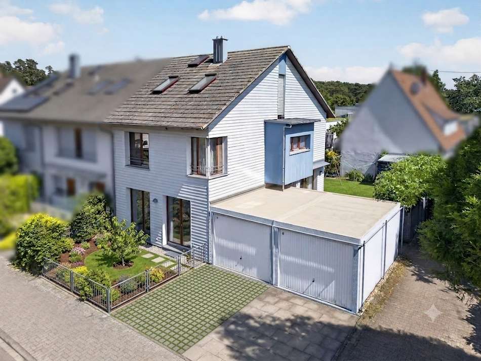Hausansicht Garten KI