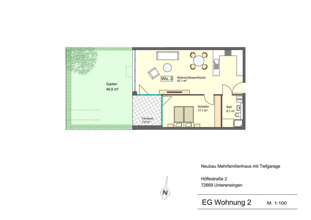 Immobilie in Unterensingen - 2-Zimmer Erdgeschoss Neubauwohnung  (Fertigstellung: Q3-2026) - Bild 0