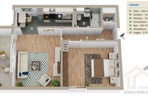 Vermietet & werthaltig – 2-Zimmer-Wohnung in modernisiertem Mehrfamilienhaus – Die vollständige Adresse der Immobilie erhältst du vom Anbieter., 51377 Steinbüchel, Leverkusen – Vorschaubild 17