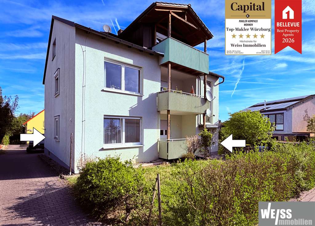 Immobilie in Gerbrunn - 4 Zimmer Erdgeschoss-Wohnung mit Stellplatz in Gerbrunn - Bild 0
