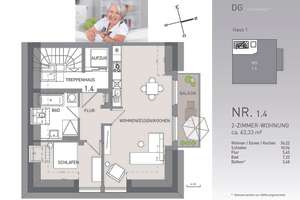 Attraktive 2-Zimmer-Wohnung mit Balkon in zentraler Lage – 79108 Zähringen, Freiburg im Breisgau – Vorschaubild 4