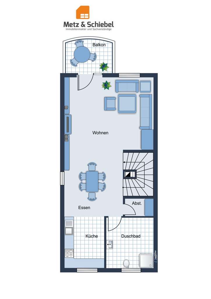 Immobilie in Bodenheim - Feldrandlage Bodenheim! Halbes Haus, ganzes Zuhause! 4 Zimmer auf 2 Etagen, 2 Balkone, StPl, EBK etc - Bild 3