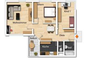 Perfekt geschnittene 3,5-Zimmer Wohnung in Regensburg - Königswiesen! – Die vollständige Adresse der Immobilie erhältst du vom Anbieter., 93051 Großprüfening-Dechbetten-Königswiesen, Regensburg – Vorschaubild 9