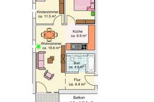 Renovierte 3-Zimmer-Wohnung + Balkon + Bad mit Wanne + Parkett – Silbergraben 7, 99097 Melchendorf, Erfurt – Vorschaubild 10