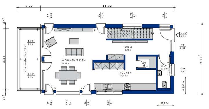 Beispielgrundriss Erdgeschoss