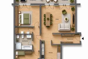 Exklusive 3-Zimmer-Wohnung mit zwei Balkonen in erstklassiger Innenstadtlage von Erlangen – Östliche Stadtmauerstraße 2b, 91054 Markgrafenstadt, Erlangen – Vorschaubild 2