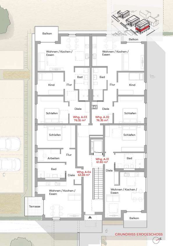 Grundriss Haus A - EG