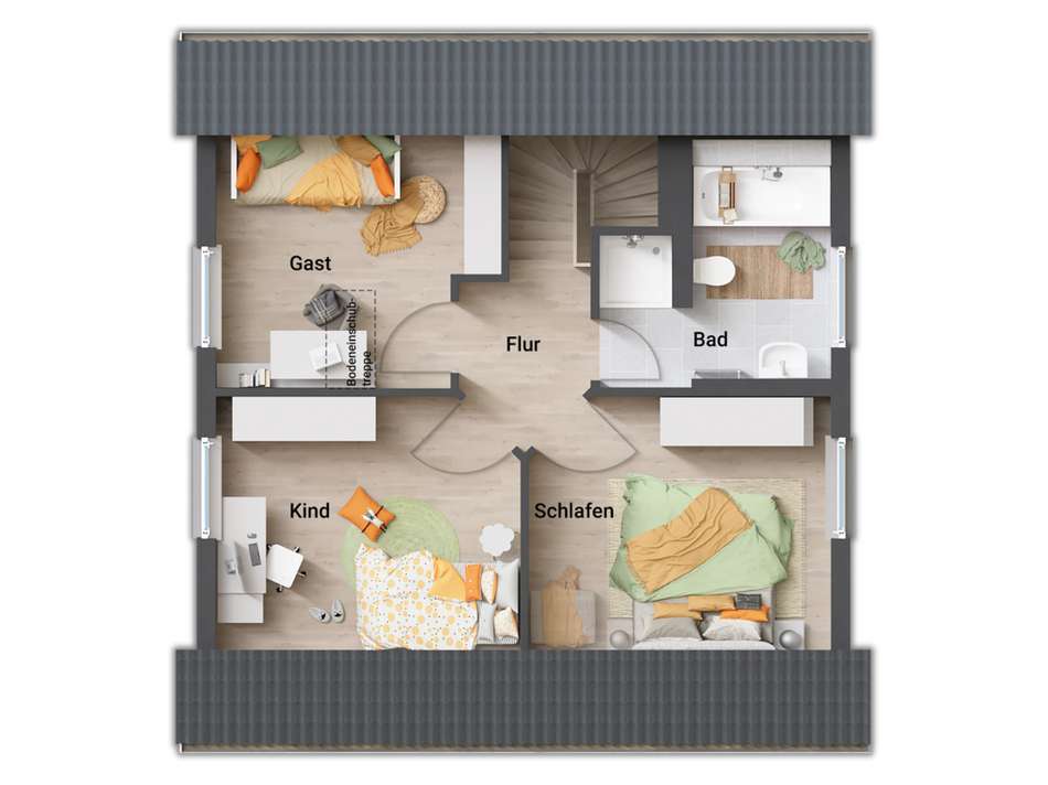 Grundissbeispiel Obergeschoss