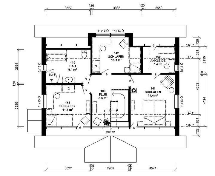 Grundriss OG Knutstorp